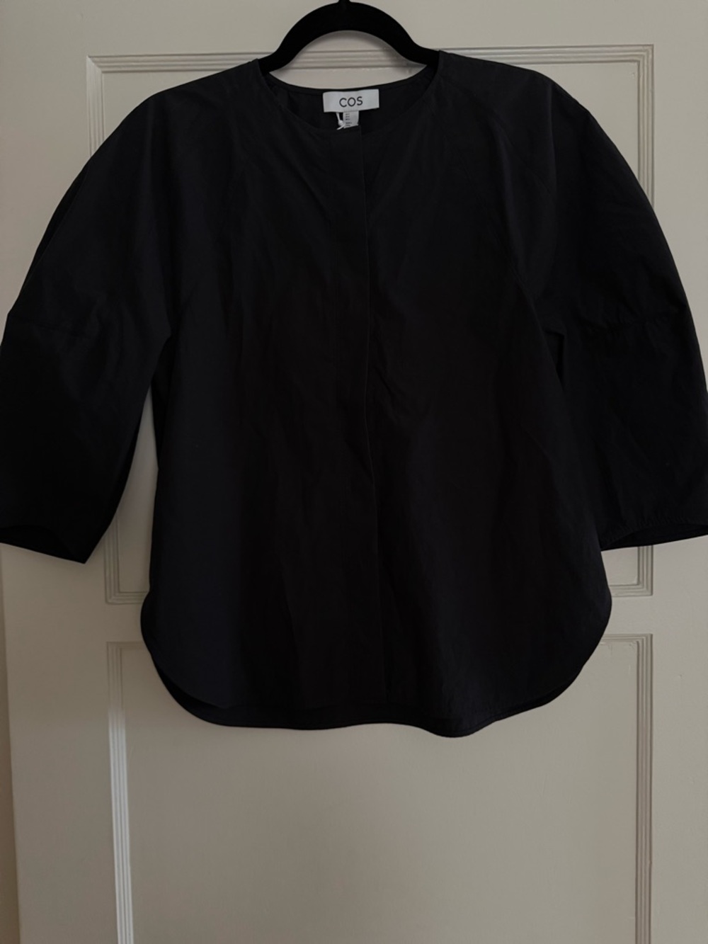 COS Black Minimal Button-Front Shirt